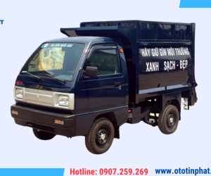 XE THU GOM RÁC 2 KHỐI SUZUKI GẮN BỬNG NÂNG