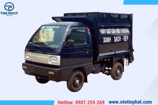 XE THU GOM RÁC 2 KHỐI SUZUKI GẮN BỬNG NÂNG