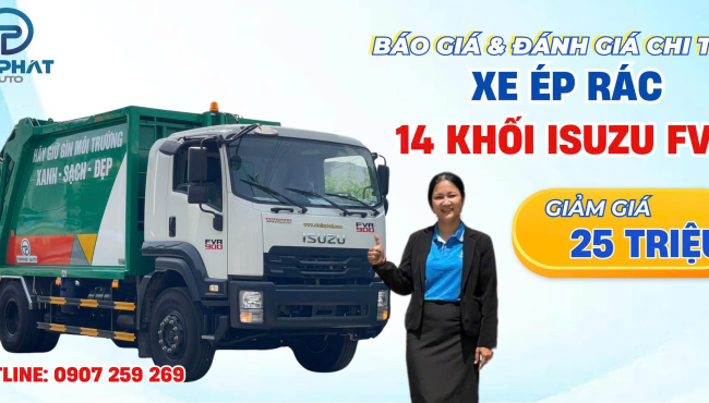 Báo Giá & Đánh Giá Xe Ép Rác 14 Khối Isuzu (Giá Tại Xưởng)