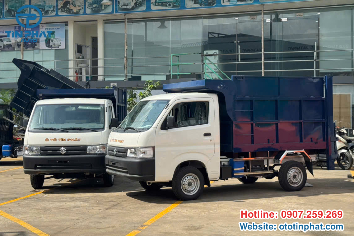 Xe chở rác 3 khối Suzuki và Xe chở rác 4 khối Thaco